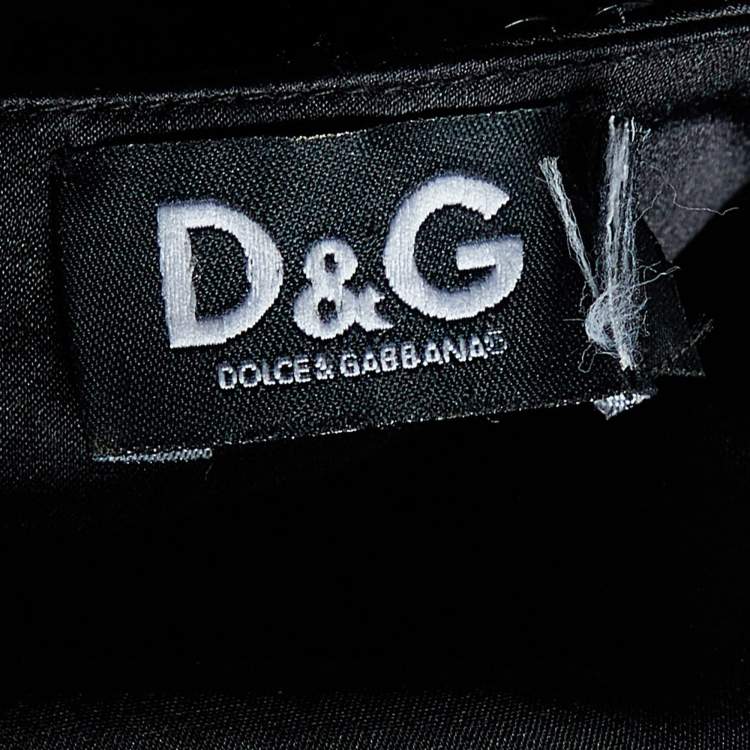 Pre Owned D&G Black Silk & Sequin Sheer Detail Midi Dress M