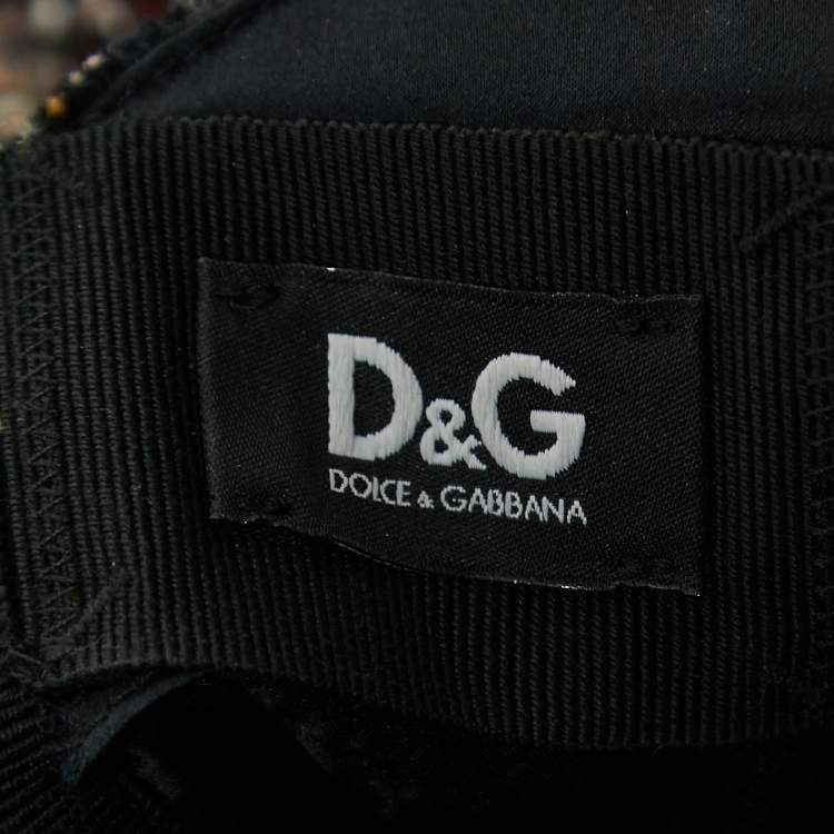 Pre Owned D&G Black Tweed Coset Detailed Sleeveless Mini Dress S