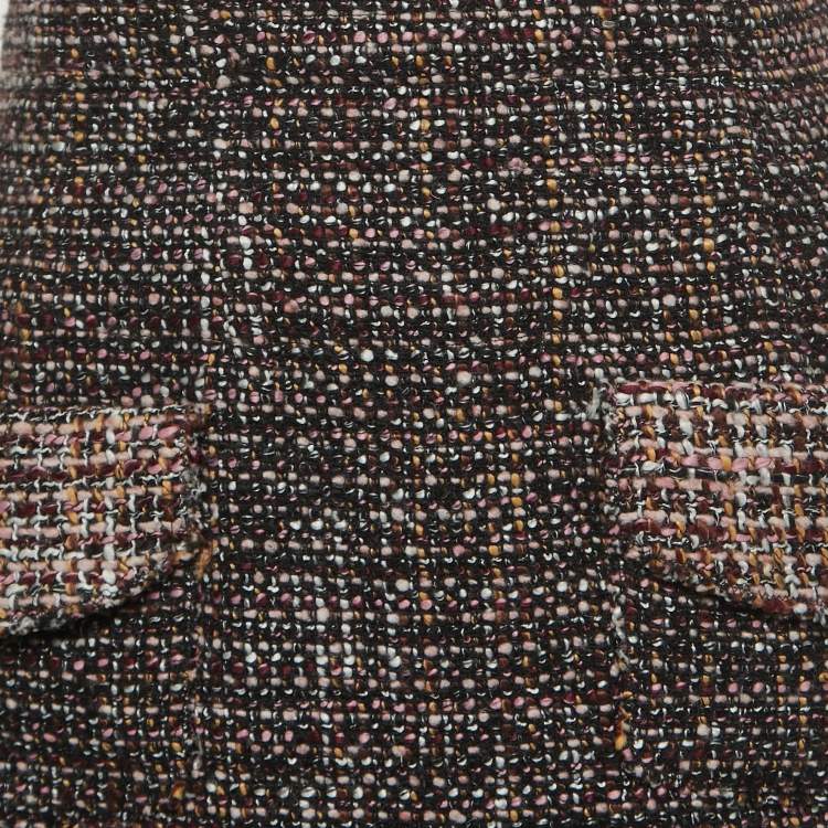 Pre Owned D&G Black Tweed Coset Detailed Sleeveless Mini Dress S
