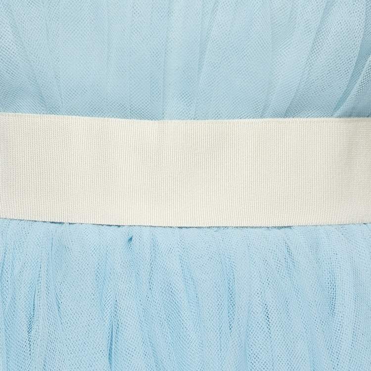 Pre Owned D&G Light Blue Tulle Strappy Midi Dress M
