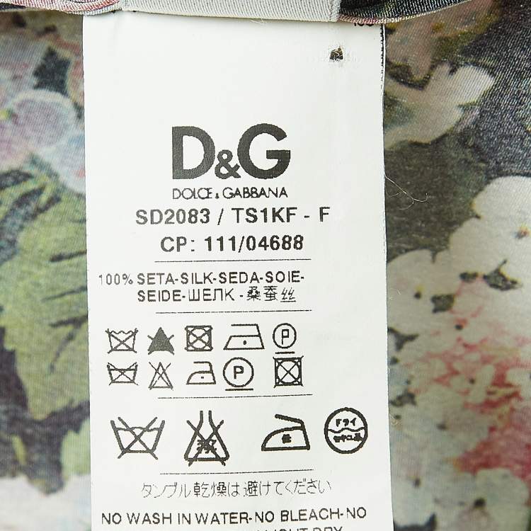 Pre Owned D&G Multicolor Floral Print Silk Mini Dress S