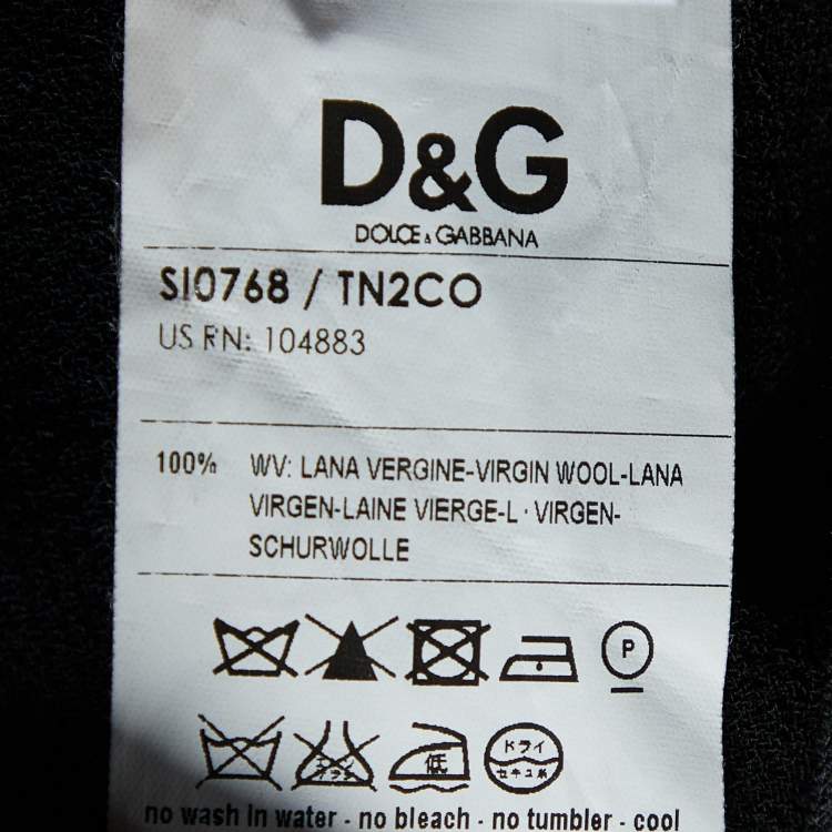 Pre Owned D&G Black Wool Pencil Skirt M