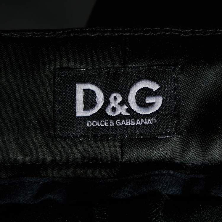 Pre Owned D&G Black Satin Slim Fit Trousers S