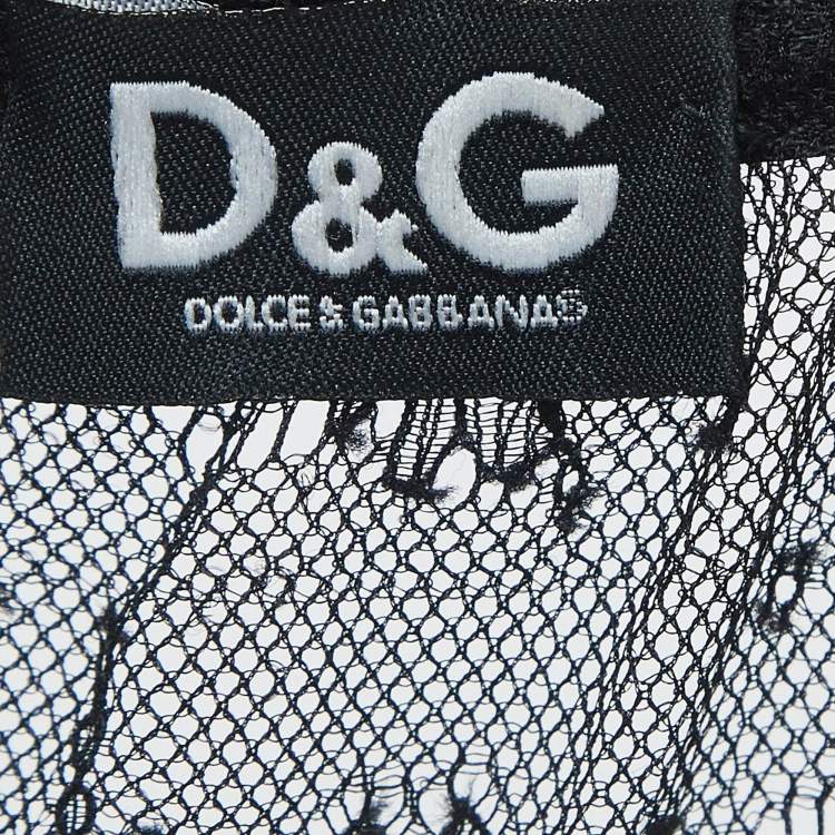 Pre Owned D&G Black Lace and Satin Flared Short Dress S