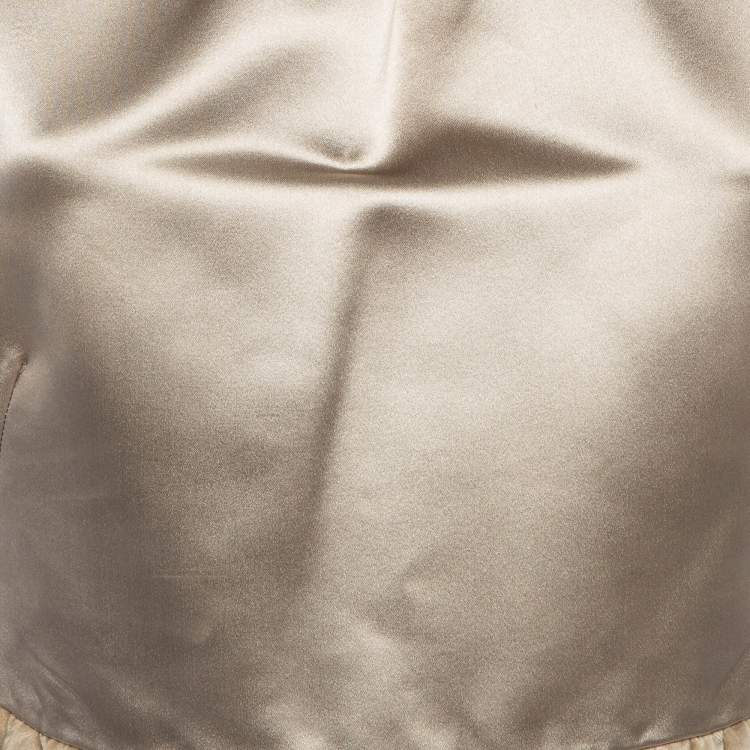 Pre Owned D&G Gold Satin and Velvet Sleeveless Mini Dress M