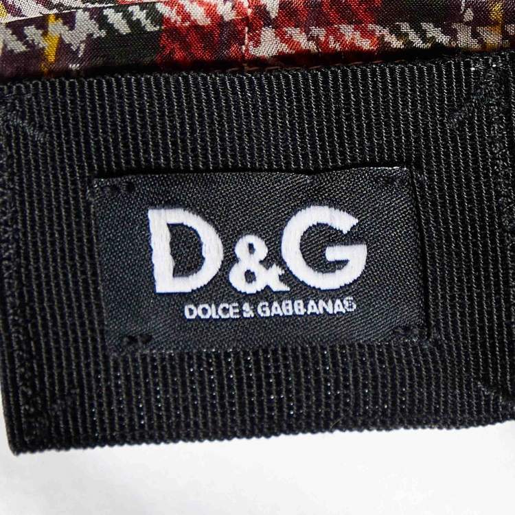 Pre Owned D&G White Silk Scarf Trim Cotton Buttoned T-Shirt S