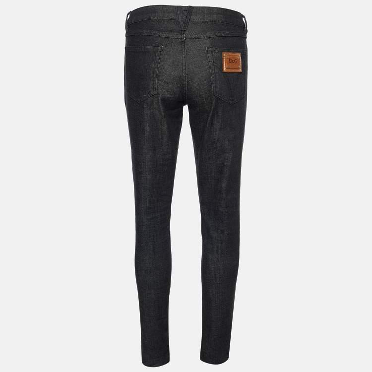 Pre Owned D&G Black Denim Slim Fit Jeans M/Waist 32"
