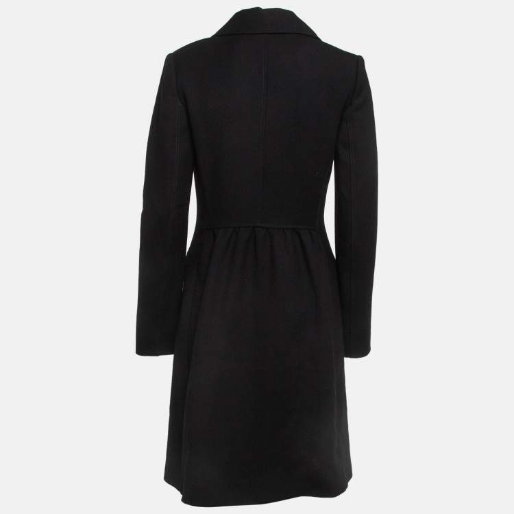 Pre Owned D&G Black Wool Blend Single Breasted Coat S