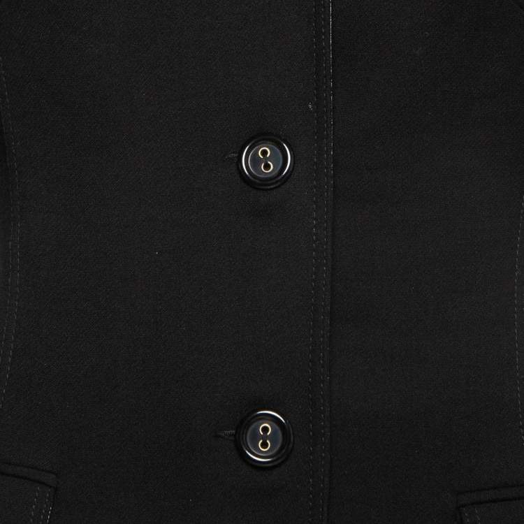 Pre Owned D&G Black Wool Blend Single Breasted Coat S