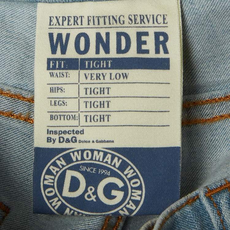 Pre Owned D&G Blue Washed Denim Low Waist Tight Fit Jeans S Waist 25"