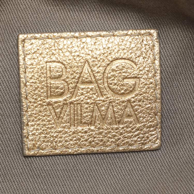 Pre Owned D&G Gold Leather Vilma Top Zip Satchel