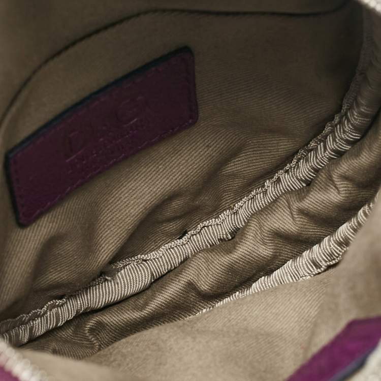 Pre Owned Dolce & Gabbana Purple Leather Ariette Round Crossbody Bag