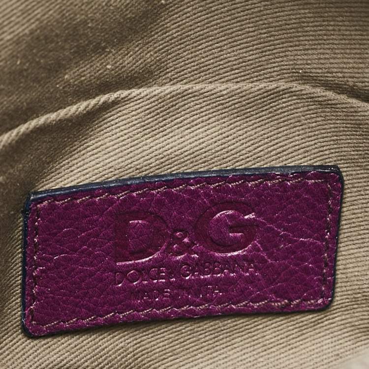 Pre Owned Dolce & Gabbana Purple Leather Ariette Round Crossbody Bag