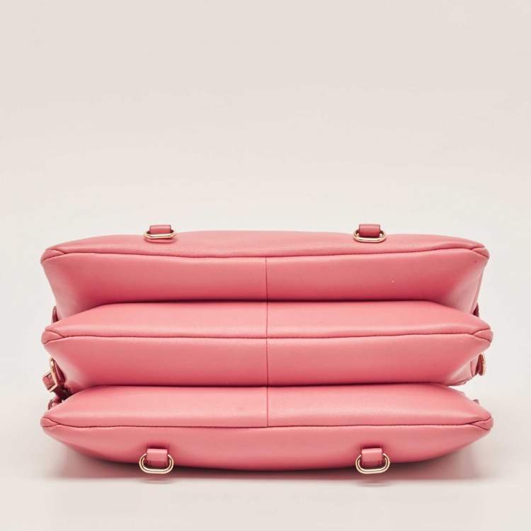 Pre Owned D&G Pink Leather Lily Twist Satchel