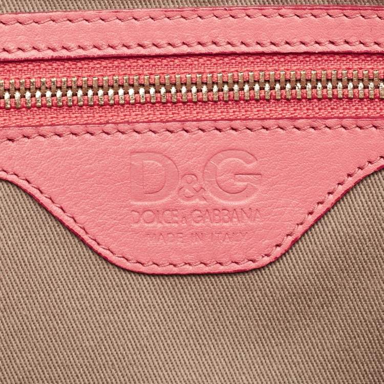 Pre Owned D&G Pink Leather Lily Twist Satchel