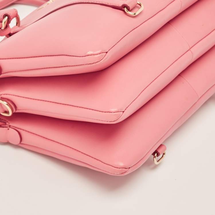 Pre Owned D&G Pink Leather Lily Twist Satchel