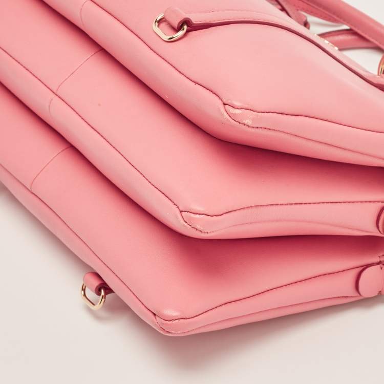 Pre Owned D&G Pink Leather Lily Twist Satchel