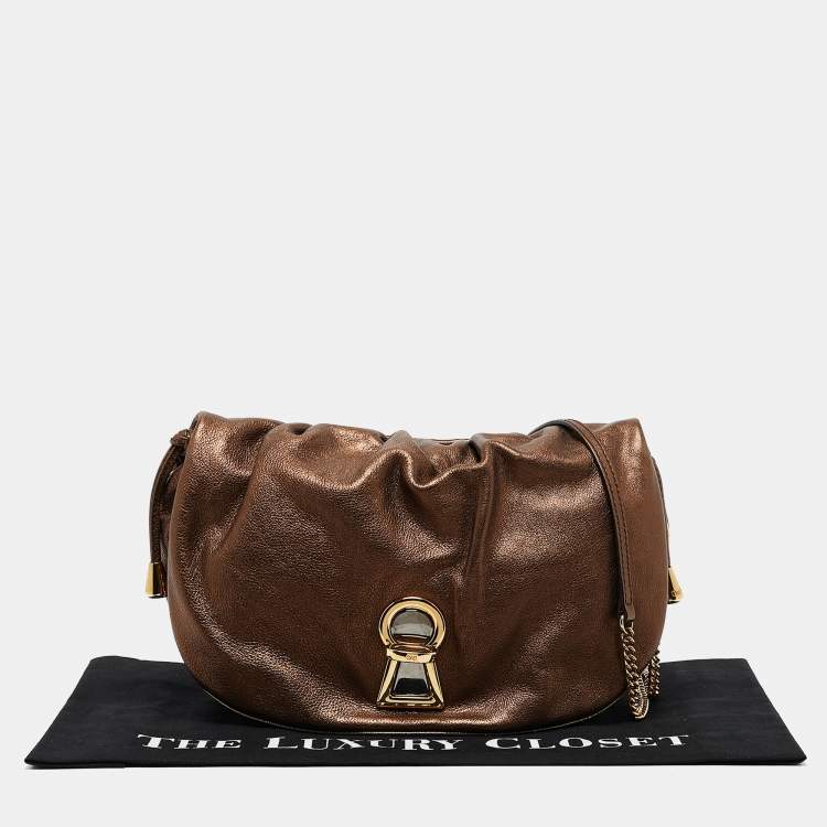 Pre Owned D&G Bronze Leather Vlada Shoulder Bag