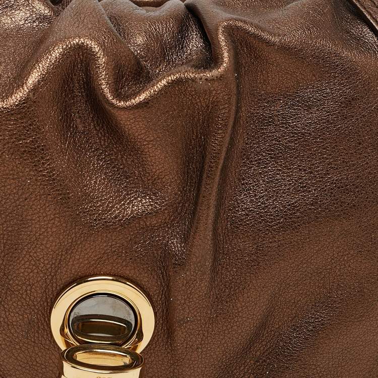 Pre Owned D&G Bronze Leather Vlada Shoulder Bag