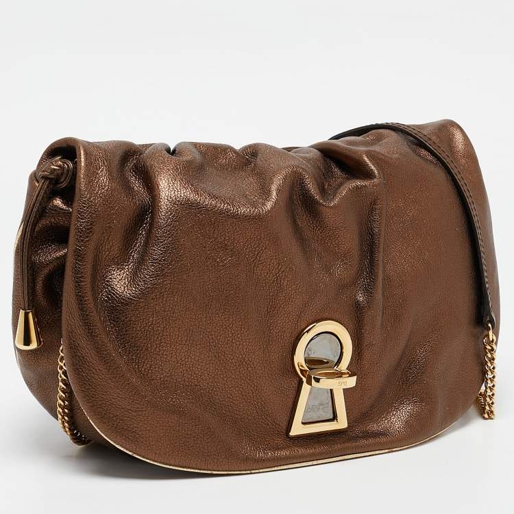 Pre Owned D&G Bronze Leather Vlada Shoulder Bag