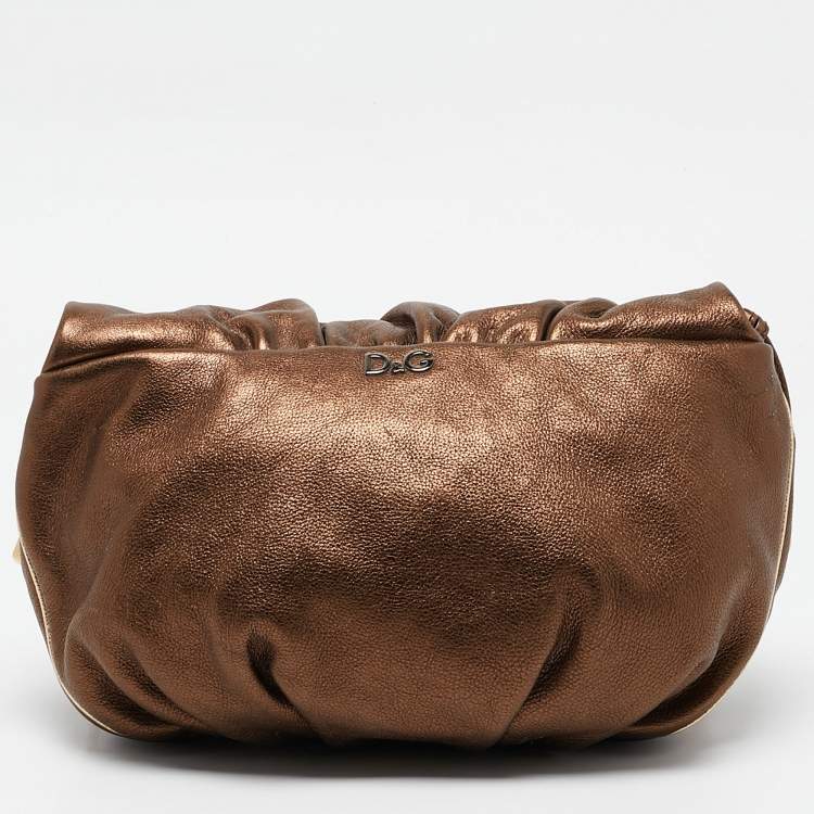 Pre Owned D&G Bronze Leather Vlada Shoulder Bag