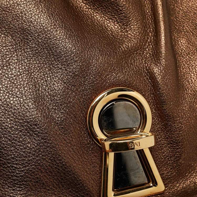 Pre Owned D&G Bronze Leather Vlada Shoulder Bag