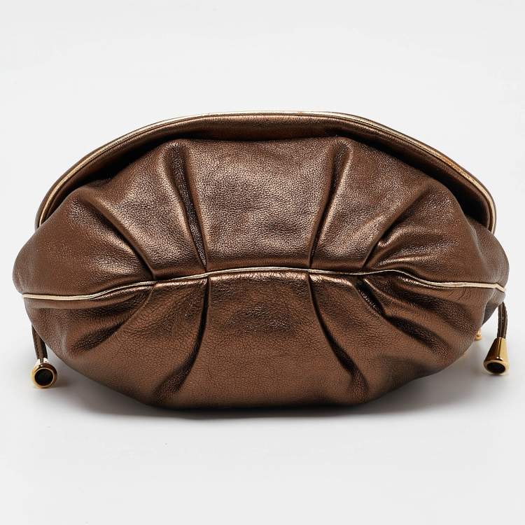 Pre Owned D&G Bronze Leather Vlada Shoulder Bag