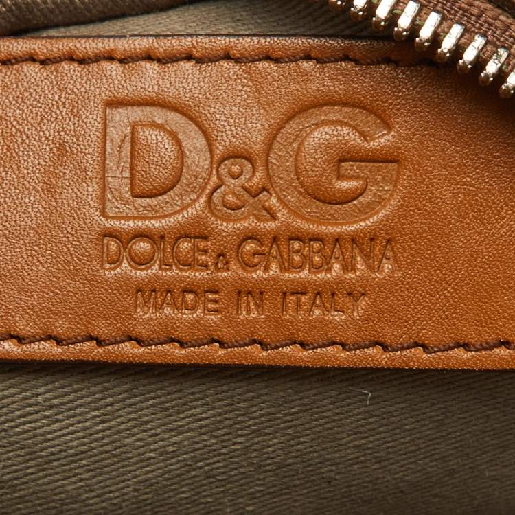 Pre Owned D&G Brown Quilted Leather Round Glam Crossbody Bag