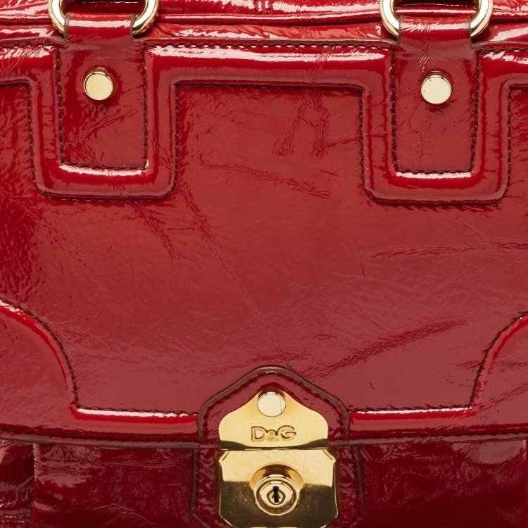 Pre Owned D&G Red Patent Leather Allyson Bag