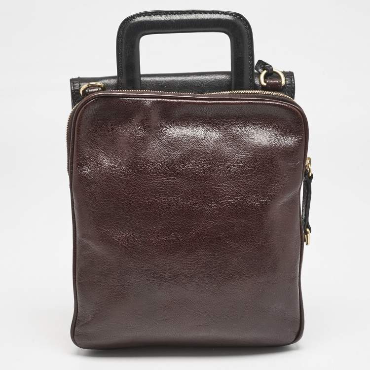 Pre Owned D&G Black/Brown Leather Alisson Crossbody Bag