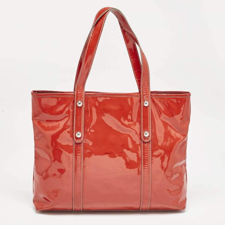 Pre Owned D&G Red Patent Leather Estelle Tote