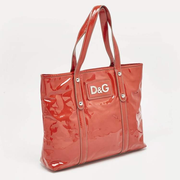 Pre Owned D&G Red Patent Leather Estelle Tote