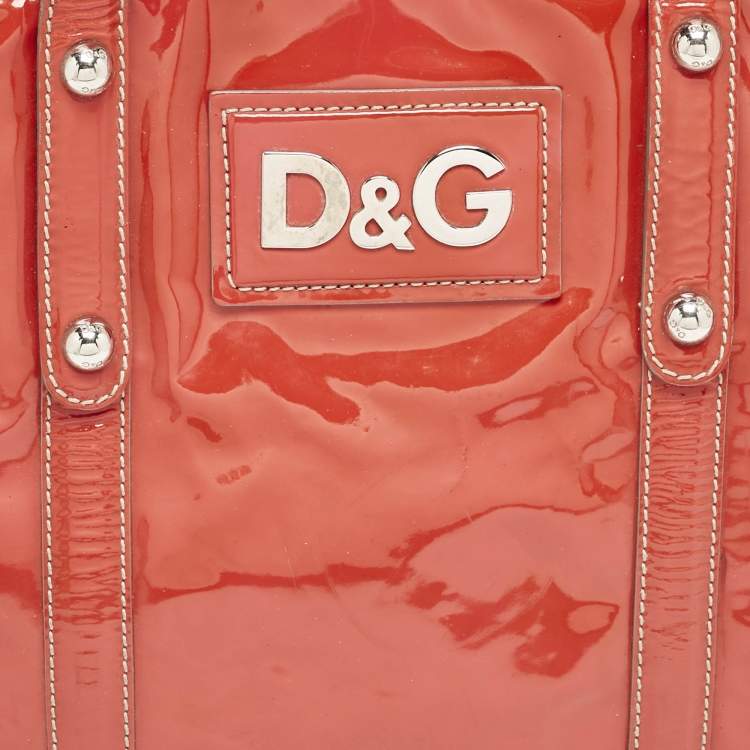 Pre Owned D&G Red Patent Leather Estelle Tote