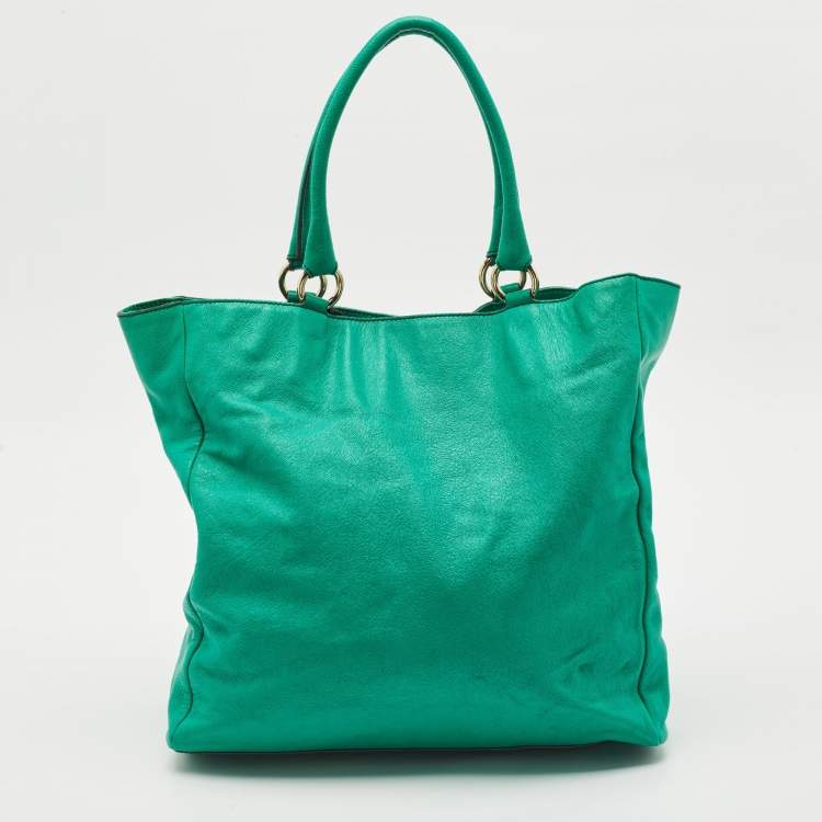 Pre Owned D&G Green Leather Ania Tote