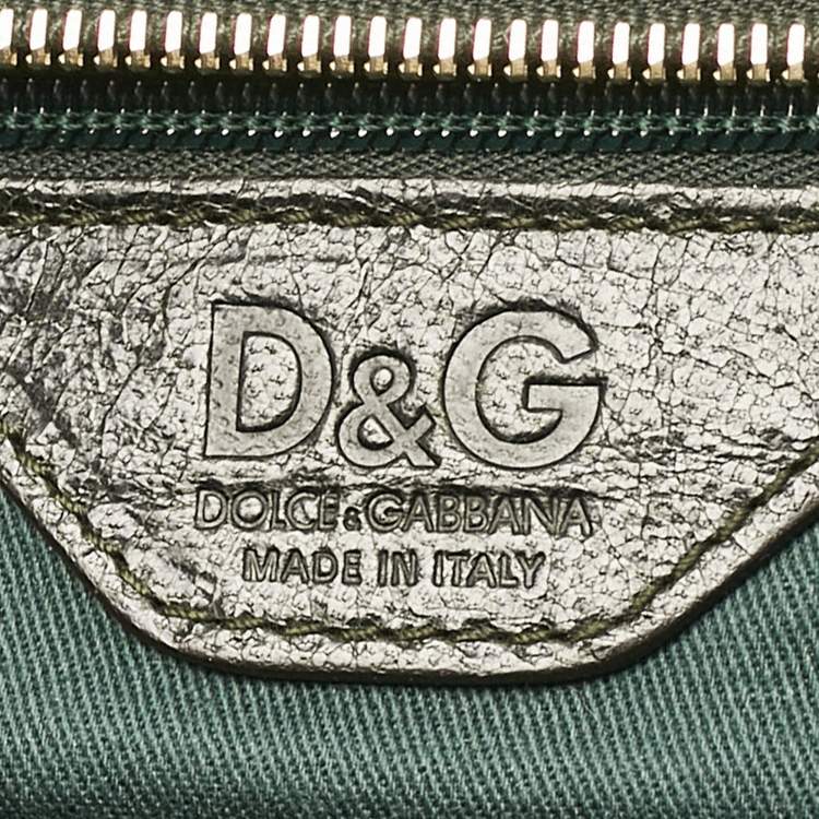 Pre Owned D&G Brown/Olive Green Leather Allyson Satchel