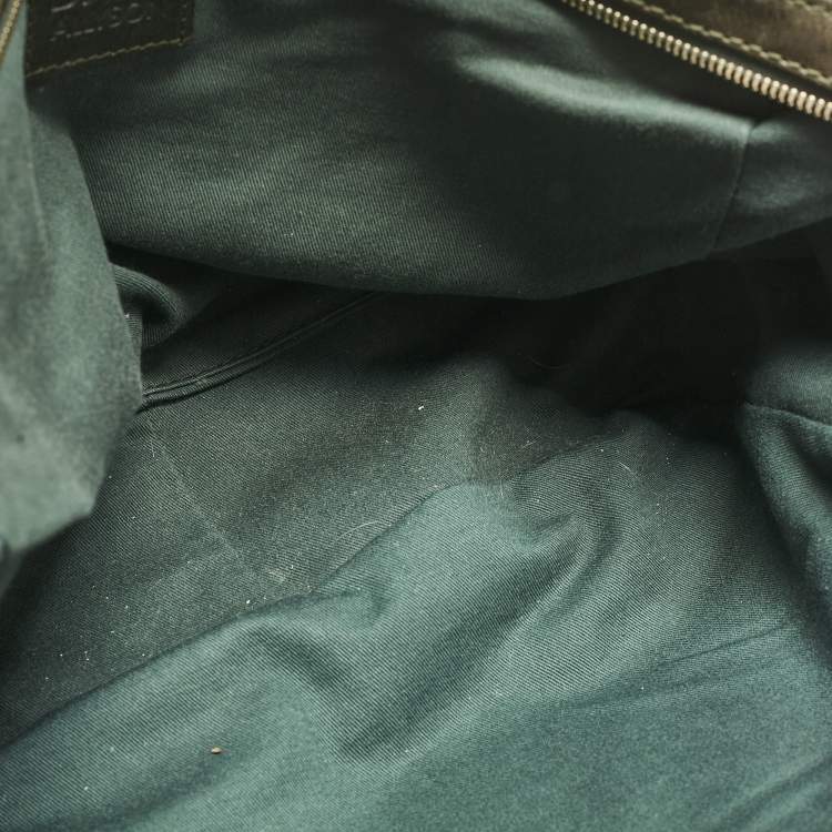 Pre Owned D&G Brown/Olive Green Leather Allyson Satchel