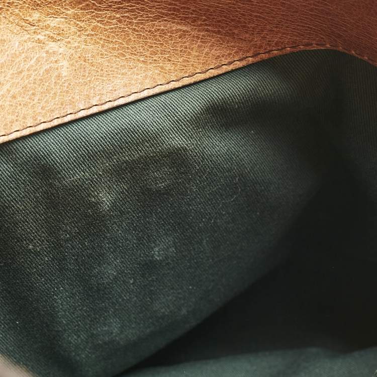 Pre Owned D&G Brown/Olive Green Leather Allyson Satchel