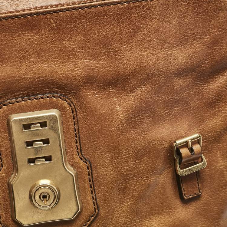 Pre Owned D&G Brown/Olive Green Leather Allyson Satchel