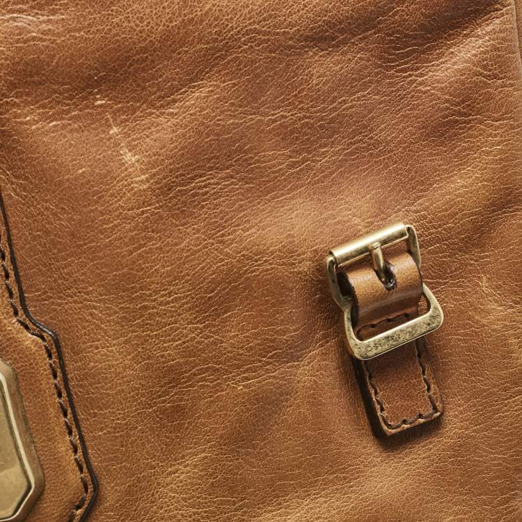 Pre Owned D&G Brown/Olive Green Leather Allyson Satchel