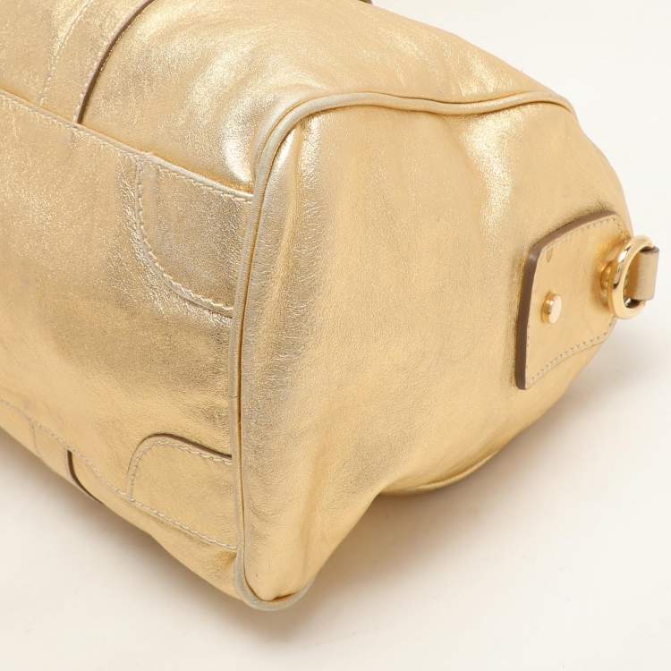 Pre Owned D&G Gold Leather Boston Bag