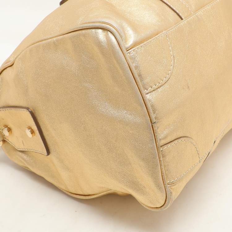 Pre Owned D&G Gold Leather Boston Bag