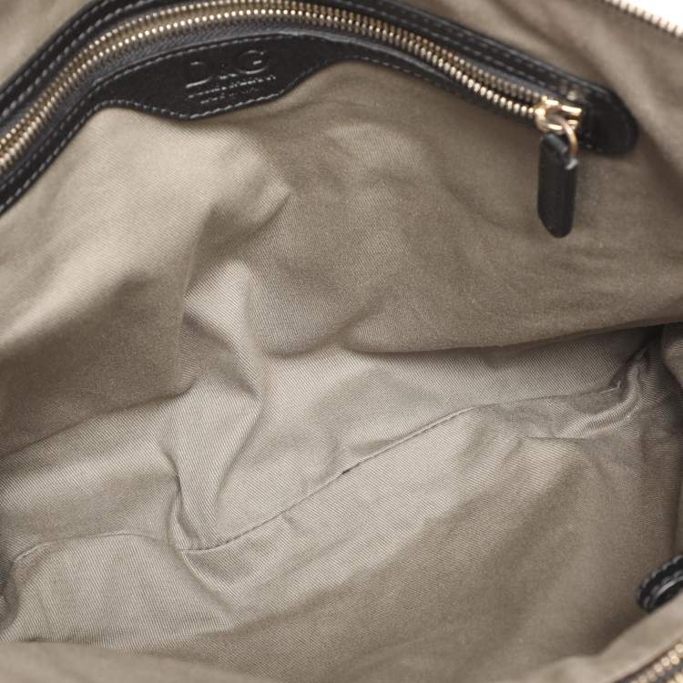 Pre Owned D&G Black Leather Lily Twist Satchel