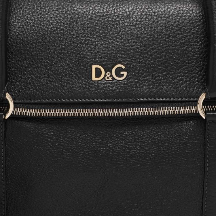 Pre Owned D&G Black Leather Lily Twist Satchel