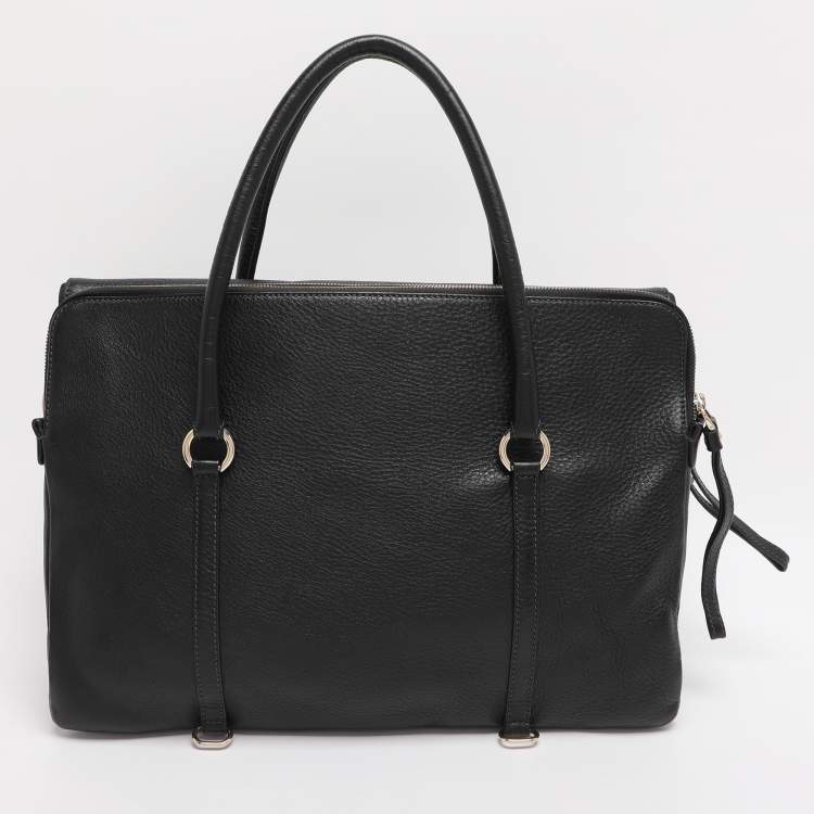 Pre Owned D&G Black Leather Lily Twist Satchel