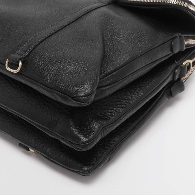 Pre Owned D&G Black Leather Lily Twist Satchel