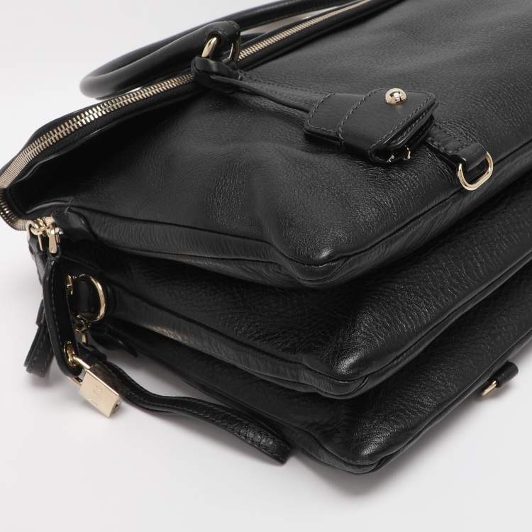Pre Owned D&G Black Leather Lily Twist Satchel