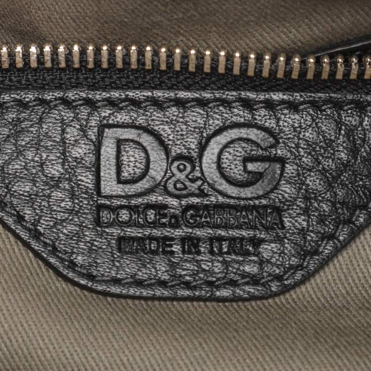 Pre Owned D&G Black Leather Lily Twist Satchel