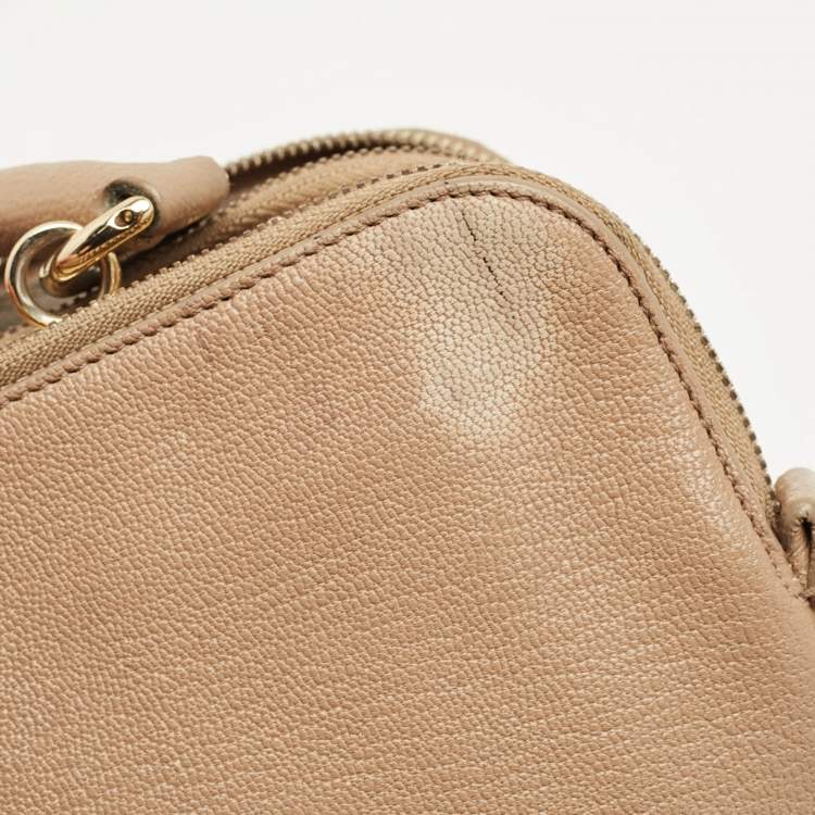 Pre Owned D&G Beige Leather Lily Twist Top Handle Bag