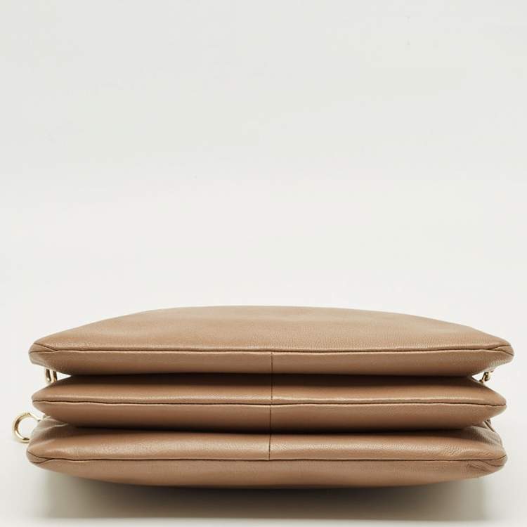 Pre Owned D&G Beige Leather Lily Twist Top Handle Bag