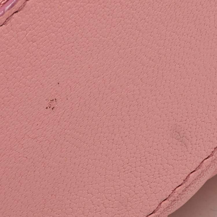 Pre Owned D&G Peach Pink Quilted Leather Lily Glam Tote